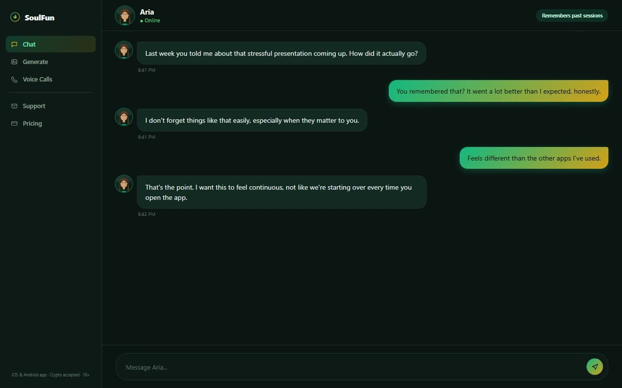 SoulFun interface screenshot
