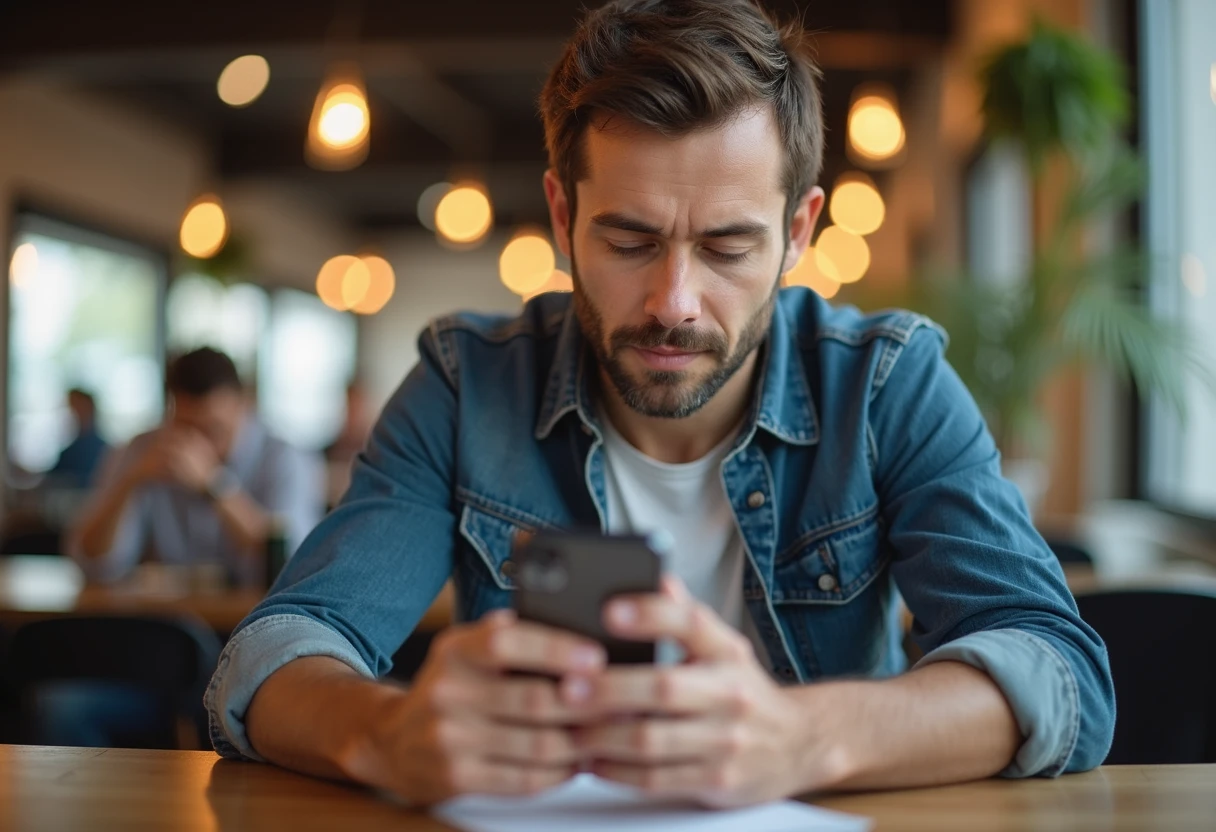 Man managing multiple companion character profiles on his phone
