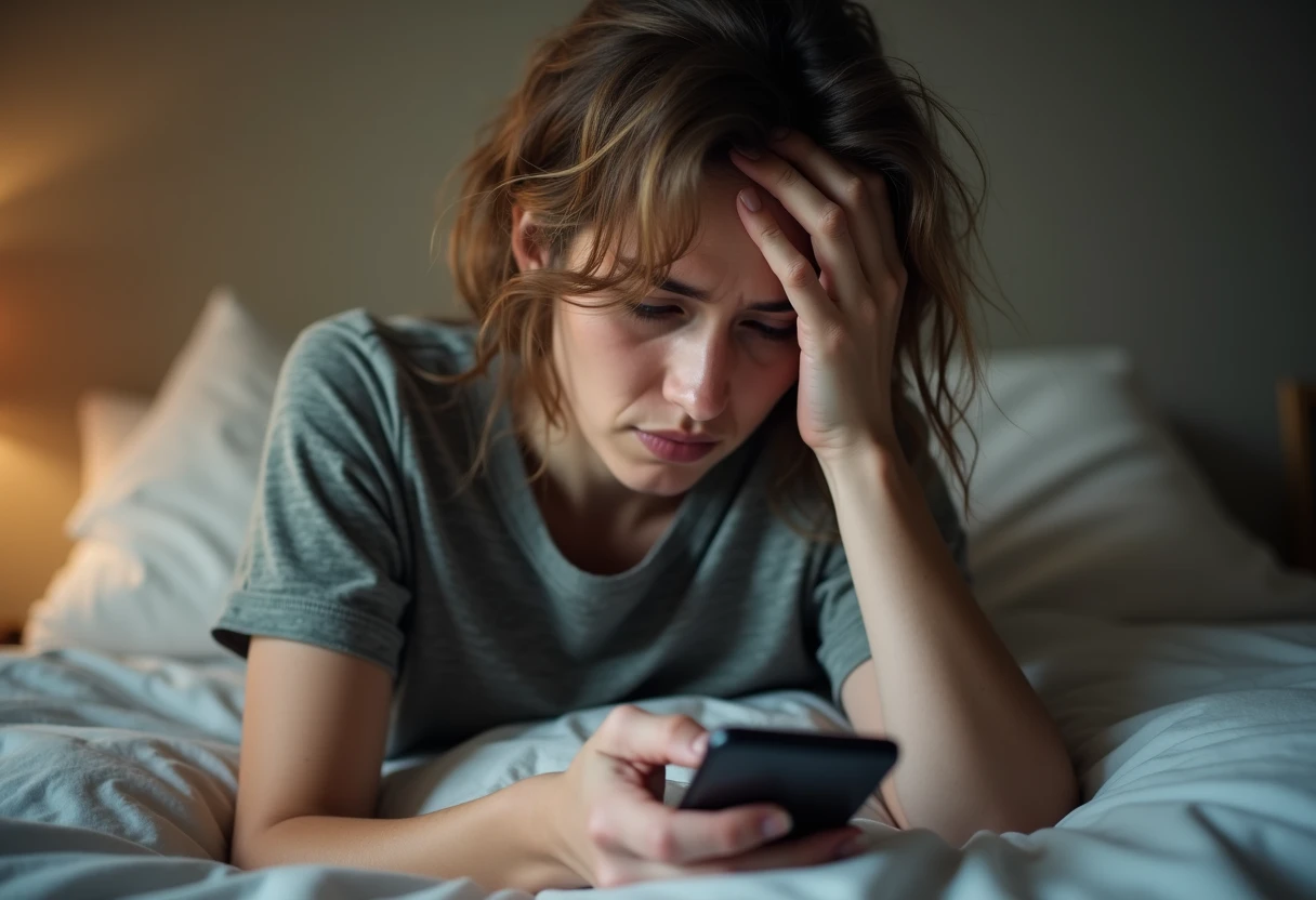 Person looking mildly frustrated while re-explaining previously shared details to a chat app on a smartphone