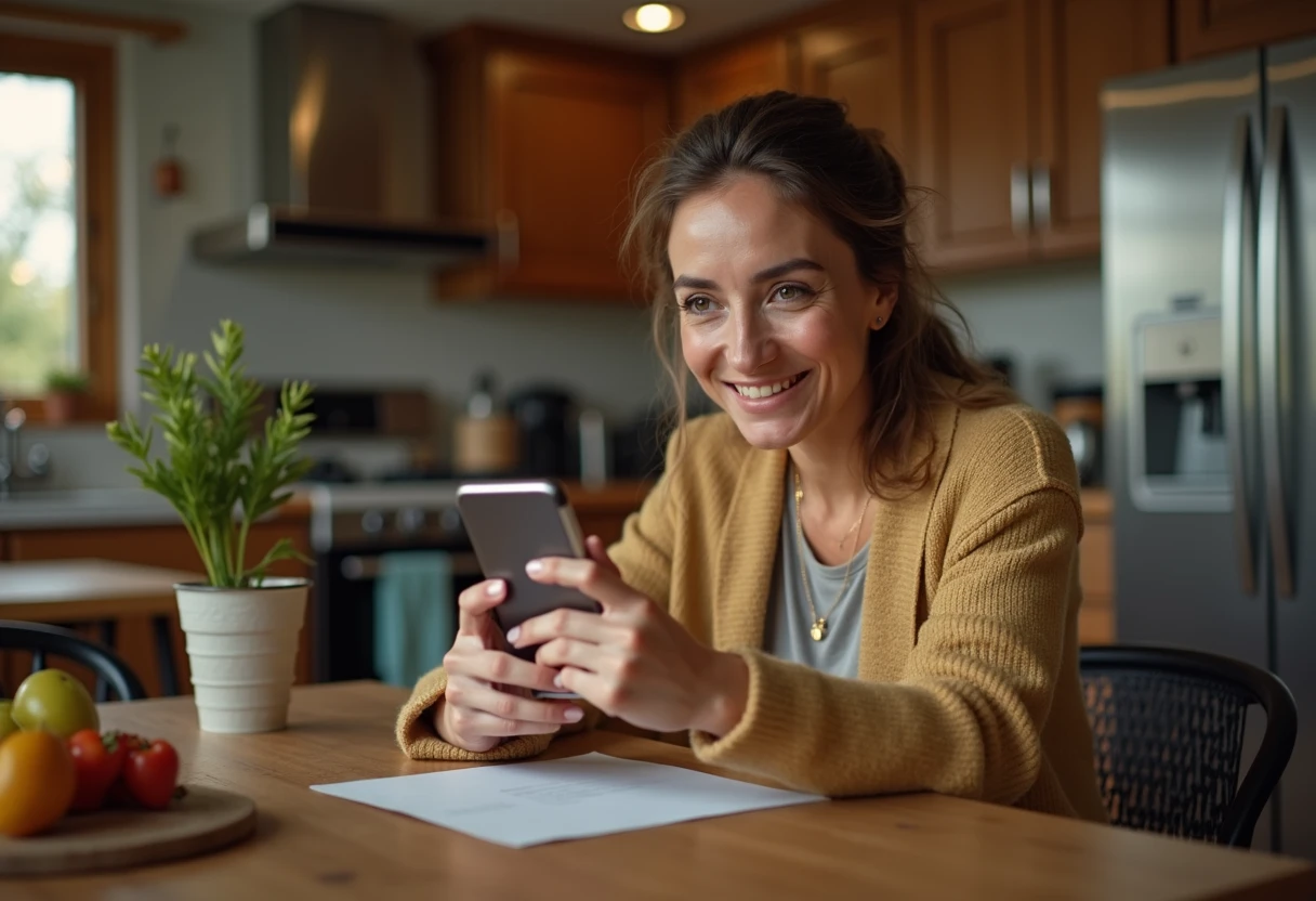Woman deciding whether to unlock a premium feature at checkout on her phone